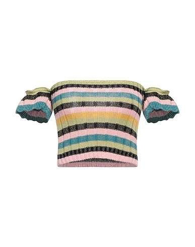 REDValentino Schulterfreies Top Säuregrün 91% Baumwolle, 7% Viskose, 2% Metallfaser