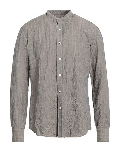 SALVATORE PICCOLO Striped shirt Khaki 100% Wool
