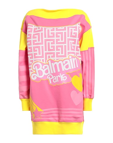 BALMAIN Short dress X BARBIE Pink 100% Cotton