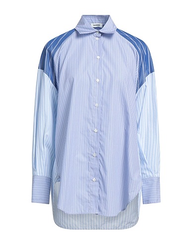 SANDRO Striped shirt Light blue 100% Cotton, Polyester, Mother-of-pearl