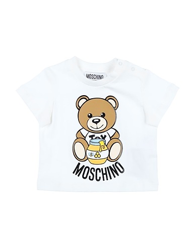 MOSCHINO BABY T-shirt Bianco 100% Cotone, Elastan