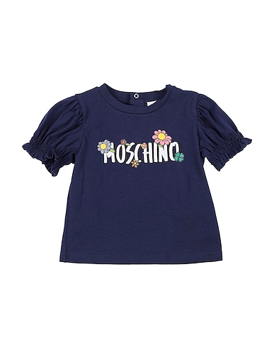 MOSCHINO BABY T-shirt Navy blue 96% Cotton, 4% Elastane