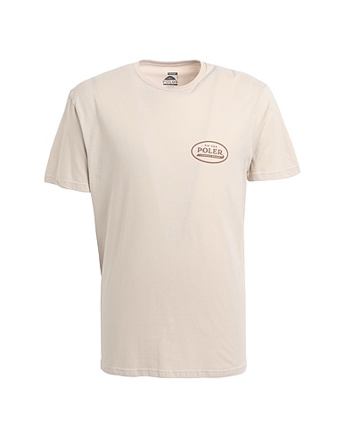 POLER T-shirt Poler Brand Brand T-Shirt
 Beige 100% Cotton