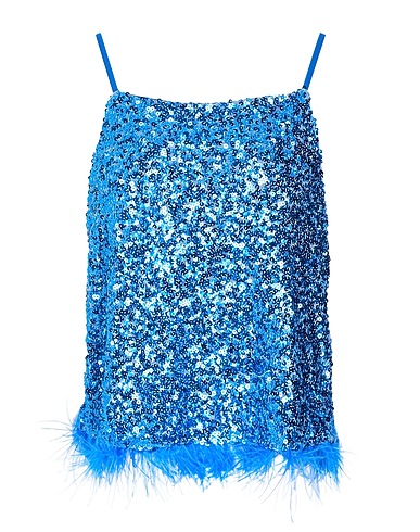 8 by YOOX Top SEQUIN HALTER TOP
 Azzurro 97% Poliestere, 3% Elastan