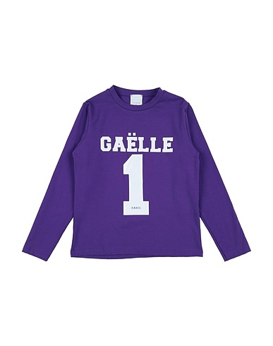 GAëLLE Paris T-shirt Purple 93% Cotton, 7% Elastane