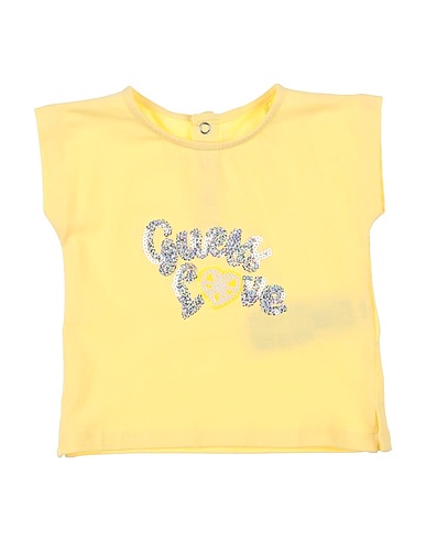 GUESS T-shirt Yellow 95% Cotton, 5% Elastane