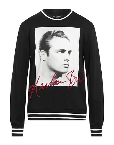 DOLCE&GABBANA スウェット ブラック コットン 100%