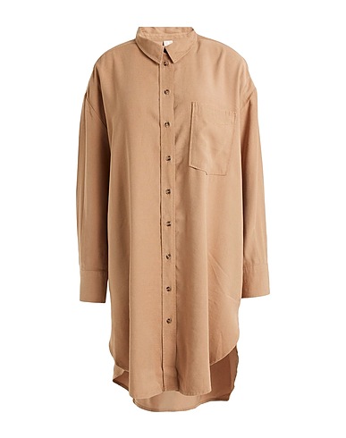 ONLY Camicie e bluse tinta unita Nocciola 93% Viscosa EcoVero™, 7% Poliestere