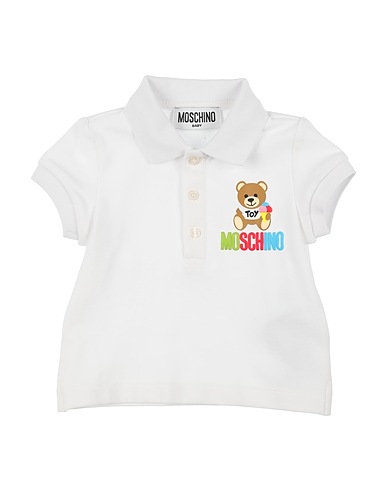 MOSCHINO BABY Polo shirt White 95% Cotton, 5% Elastane