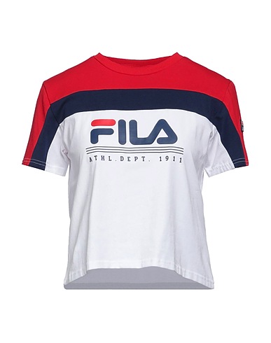 FILA T-shirt White 93% Cotton, 7% Elastane