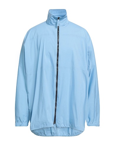EMPORIO ARMANI Shirts Sky blue 69% Cotton, 27% Polyamide, 4% Elastane