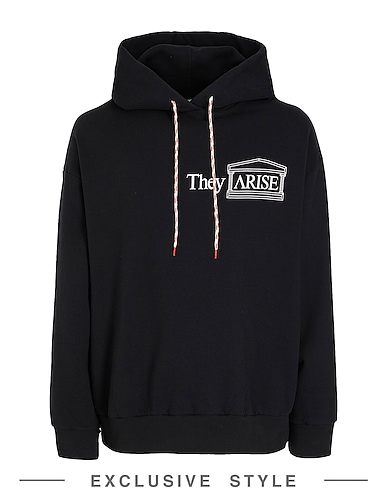 ARIES x YOOX Hoodie Schwarz 100% Baumwolle