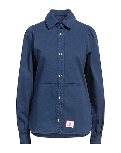DEPARTMENT 5 Denim shirt Navy 98% Cotton, 2% Elastane