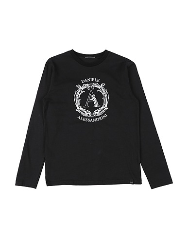 DANIELE ALESSANDRINI T-shirt Black 90% Cotton, 10% Elastane