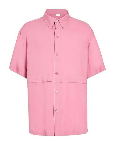 8 by YOOX Einfarbiges Hemd VISCOSE UTILITY SHORT SLEEVE SHIRT
 Rosa 100% Viskose