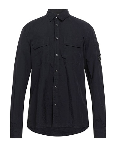 C.P. COMPANY Solid color shirt Midnight blue 100% Polyamide