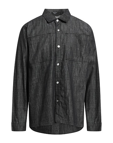 BOLONGARO TREVOR Denim shirt Black 100% Cotton