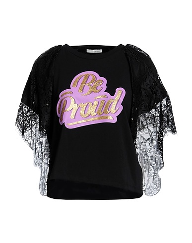 RELISH T-shirt Black 100% Cotton, Polyester, Polyamide