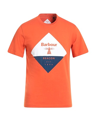 BARBOUR T-shirt BEACON Orange 100% Cotton