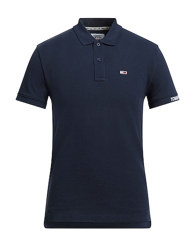 TOMMY JEANS Polo shirt Navy blue 100% Cotton