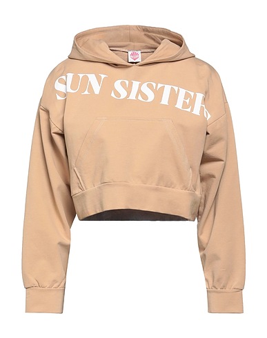 SUN SISTERS BEACHWEAR Hooded track jacket  Sand 90% Cotton, 10% Elastane