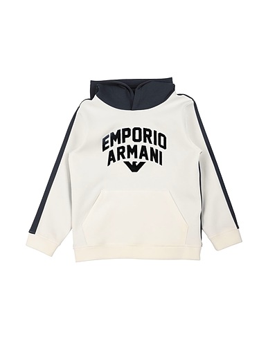 EMPORIO ARMANI Sweatshirt Off white 77% Cotton, 19% Polyester, 4% Elastane