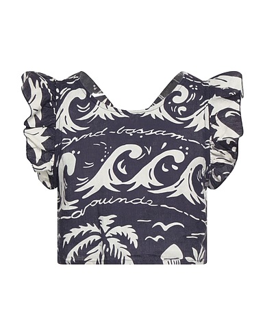 PLACE NATIONALE Top Dark purple 100% Linen