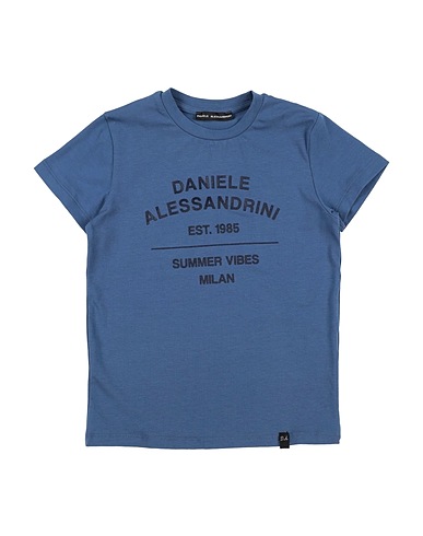 DANIELE ALESSANDRINI T-Shirt Taubenblau 90% Baumwolle, 10% Elastan