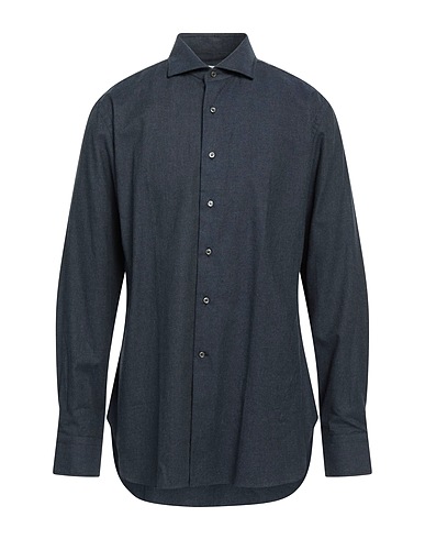 MANTOVANI Einfarbiges Hemd Marineblau 100% Baumwolle