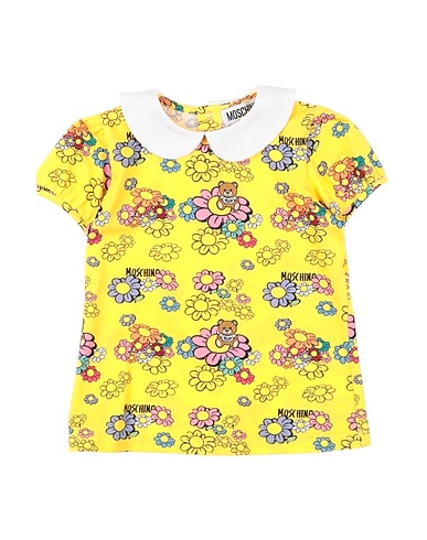 MOSCHINO BABY T-shirt Yellow 96% Cotton, 4% Elastane
