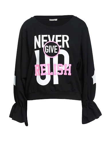 RELISH Sweatshirt Black 95% Cotton, 5% Elastane