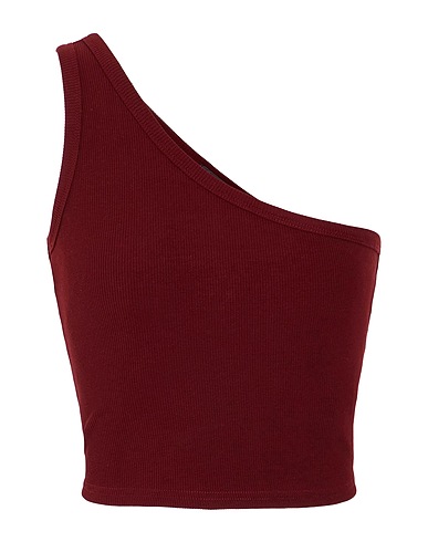 8 by YOOX One-shoulder top ORGANIC COTTON JERSEY ONE-SHOULDER TANK TOP
 Burgundy 100% Organic cotton