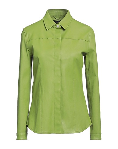 ARMA Solid colour shirts & blouses Lime green 100% Lambskin