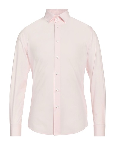 CAVALLI CLASS Solid colour shirt Light pink 97% Cotton, 3% Elastane