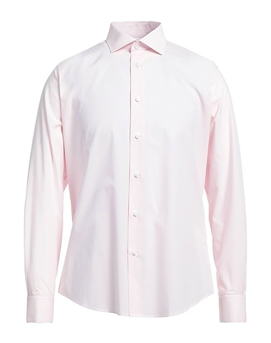 CAVALLI CLASS Solid colour shirt Light pink 97% Cotton, 3% Elastane