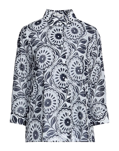 CAMICETTASNOB Floral shirts & blouses Navy blue 100% Cotton