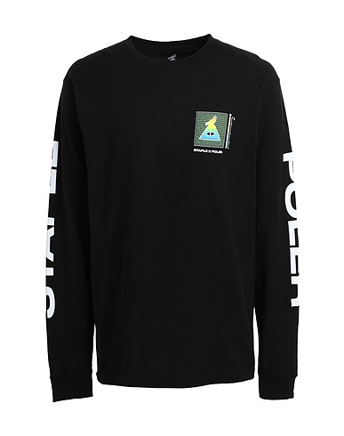 POLER T-shirt Poler Globo Pigeon Longsleeve
 Black 100% Cotton