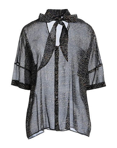 LES COPAINS Patterned shirts & blouses Black 100% Silk