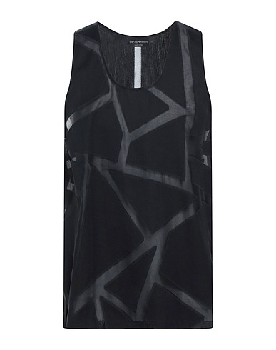 EMPORIO ARMANI Tank top Black 57% Wool, 29% Polyester, 14% Silk