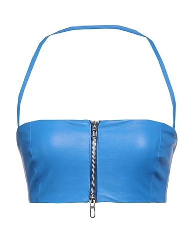DROMe Top Azzurro 100% Pelle di agnello
