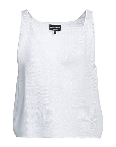 EMPORIO ARMANI Top Off white 93% Cotton, 6% Cupro, 1% Metallic fiber
