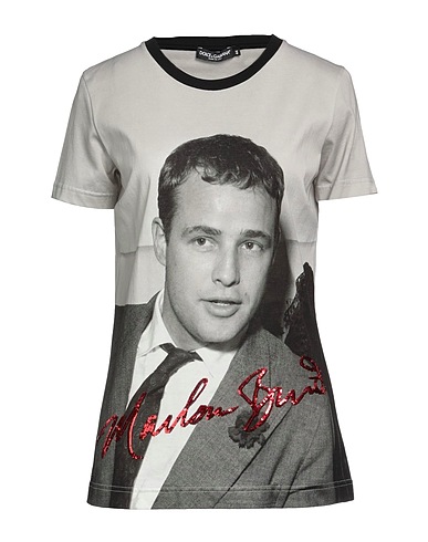 DOLCE&GABBANA T-shirt Grey 100% Cotton, Polyester, Viscose