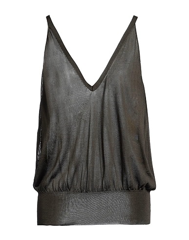CRUCIANI Silk top Military green 100% Silk
