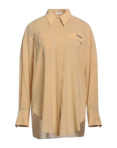 BRUNELLO CUCINELLI Solid colour shirts & blouses Sand 91% Silk, 9% Elastane