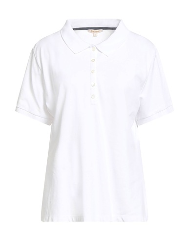 BARBOUR Polo shirt White 94% Cotton, 6% Elastane