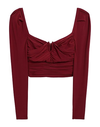 SELF-PORTRAIT Top Burgundy 90% Polyester, 10% Elastane