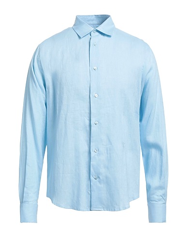 TRUSSARDI Chemise de couleur unie Bleu ciel 100% Lin