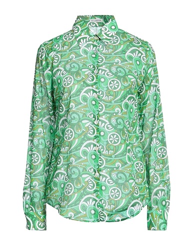 CAMICETTASNOB Patterned shirts & blouses Green 100% Cotton