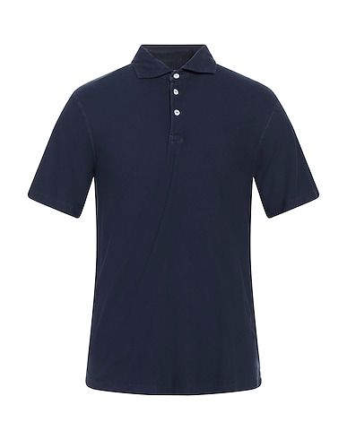 LUIGI BORRELLI NAPOLI Polo shirt Midnight blue 100% Cotton