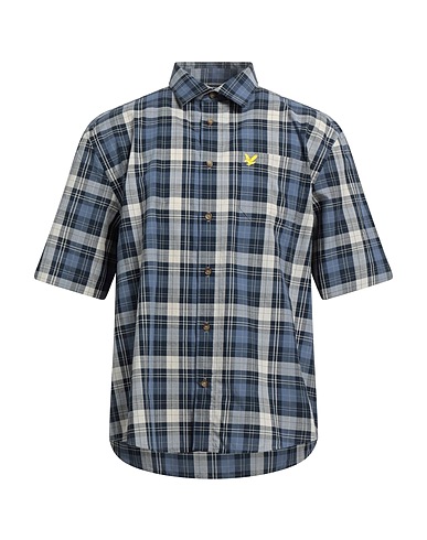 LYLE & SCOTT Checked shirt Slate blue 100% Cotton